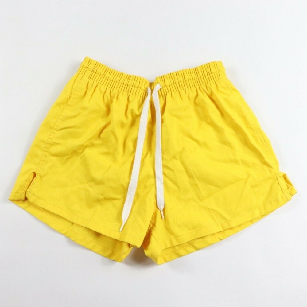Vintage New Cotton Blend Lined Soccer Shorts Gold